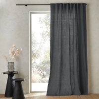 Штора Из осветленного льна со шторной лентой Private 140 x 180 см серый AM.PM  фото, kupilegko.ru